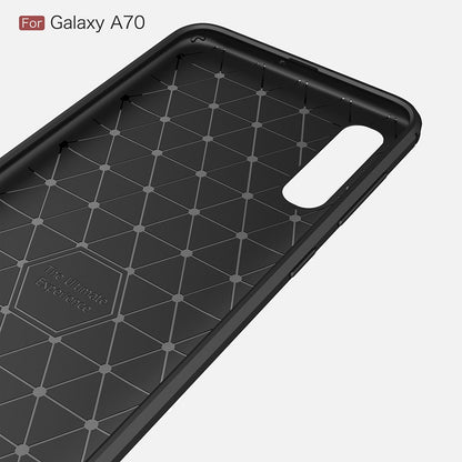 TPU Case für Samsung Galaxy A70 Carbon Skin Brushed Hülle