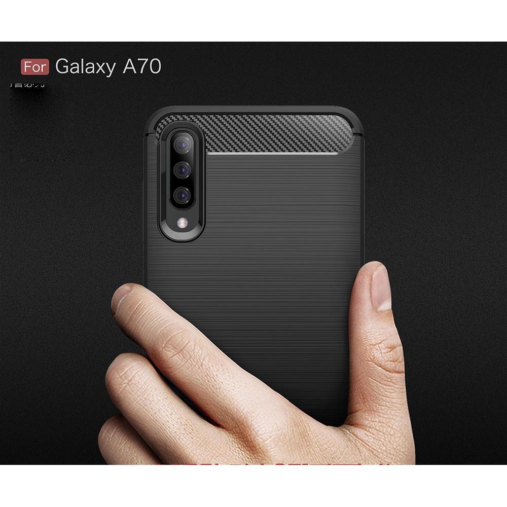 TPU Case für Samsung Galaxy A70 Carbon Skin Brushed Hülle