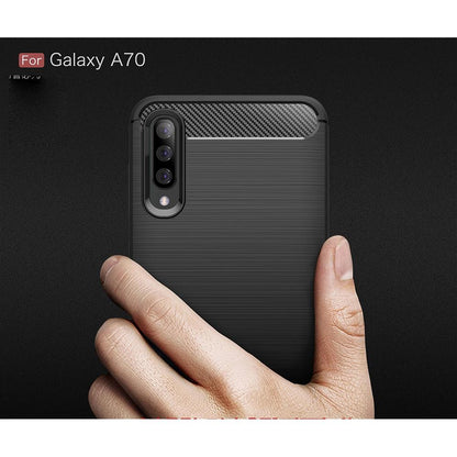 TPU Case für Samsung Galaxy A70 Carbon Skin Brushed Hülle