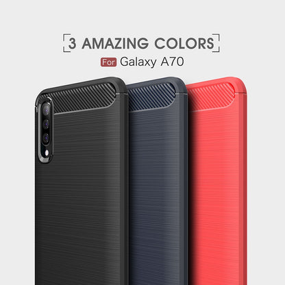 TPU Case für Samsung Galaxy A70 Carbon Skin Brushed Hülle