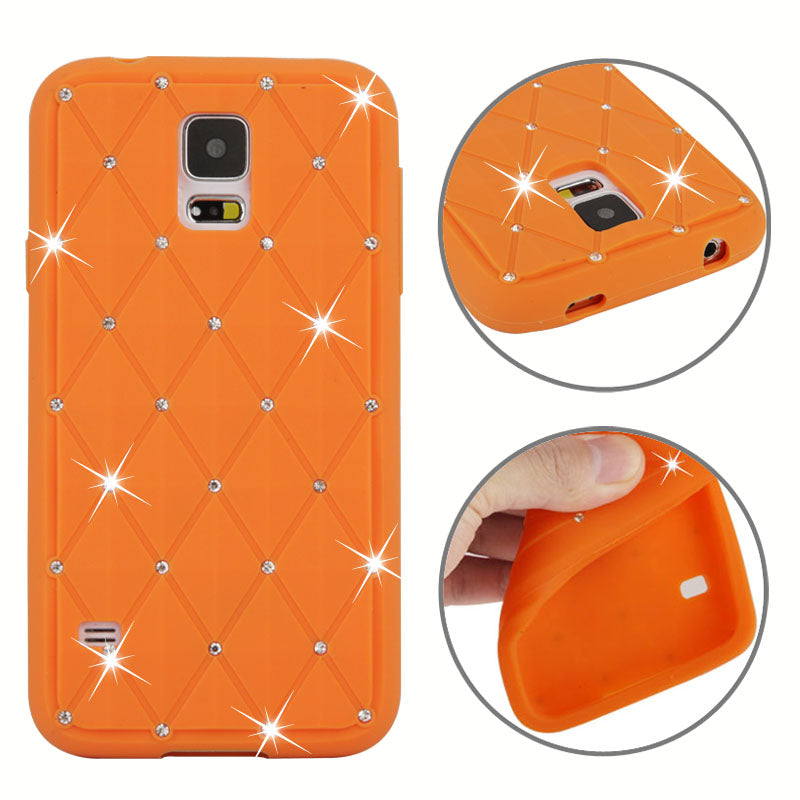 Silikon Case für Samsung Galaxy S5 Rhinestone Rhombus