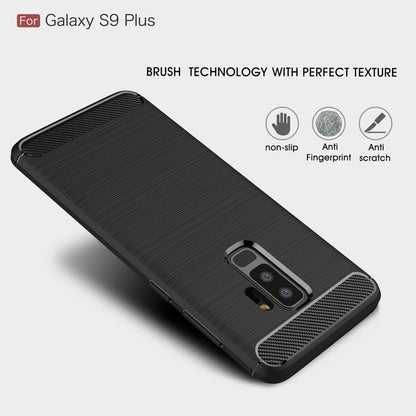 TPU Case für Samsung Galaxy S9 PLUS G965 Carbon Skin Brushed