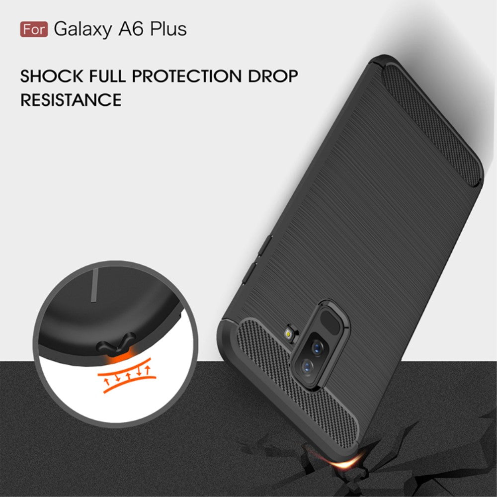 TPU Case für Samsung Galaxy A6+ (2018) Carbon Skin Brushed