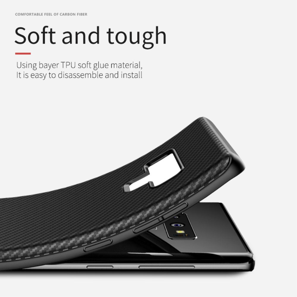 IPAKY TPU Case für SAMSUNG GALAXY NOTE 9 Carbon Fiber Muster Texture Hülle Cover