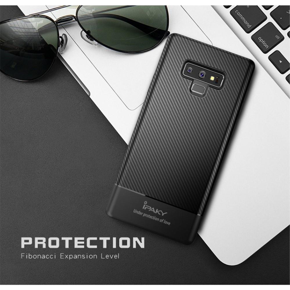 IPAKY TPU Case für SAMSUNG GALAXY NOTE 9 Carbon Fiber Muster Texture Hülle Cover