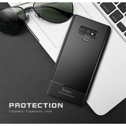IPAKY TPU Case für SAMSUNG GALAXY NOTE 9 Carbon Fiber Muster Texture Hülle Cover