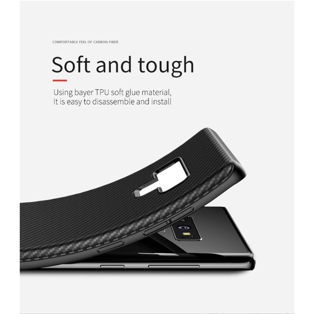 IPAKY TPU Case für SAMSUNG GALAXY NOTE 9 Carbon Fiber Muster Texture Hülle Cover