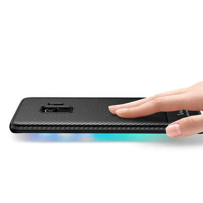 IPAKY TPU Case für SAMSUNG GALAXY S9 Carbon Fiber Muster Texture Hülle Cover