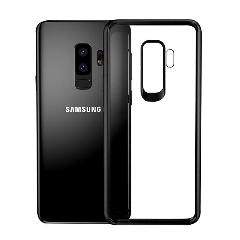 IPAKY TPU Gel Case für Samsung Galaxy S9+ G965 Frame elastisch Transparent