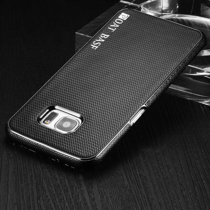 OATSBASF Hard Case für Samsung Galaxy S7 Edge G935 Echt Leder Diamand Textur