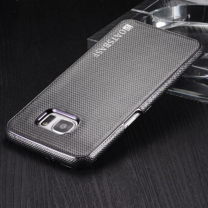 OATSBASF Hard Case für Samsung Galaxy S7 Edge G935 Echt Leder Diamand Textur