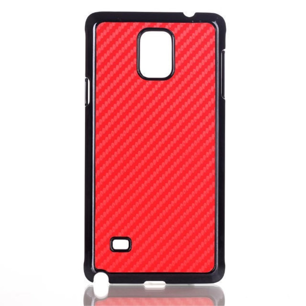Hard Case für Samsung Galaxy Note 4 Carbon Fiber Muster Schutzhülle Cover Rot