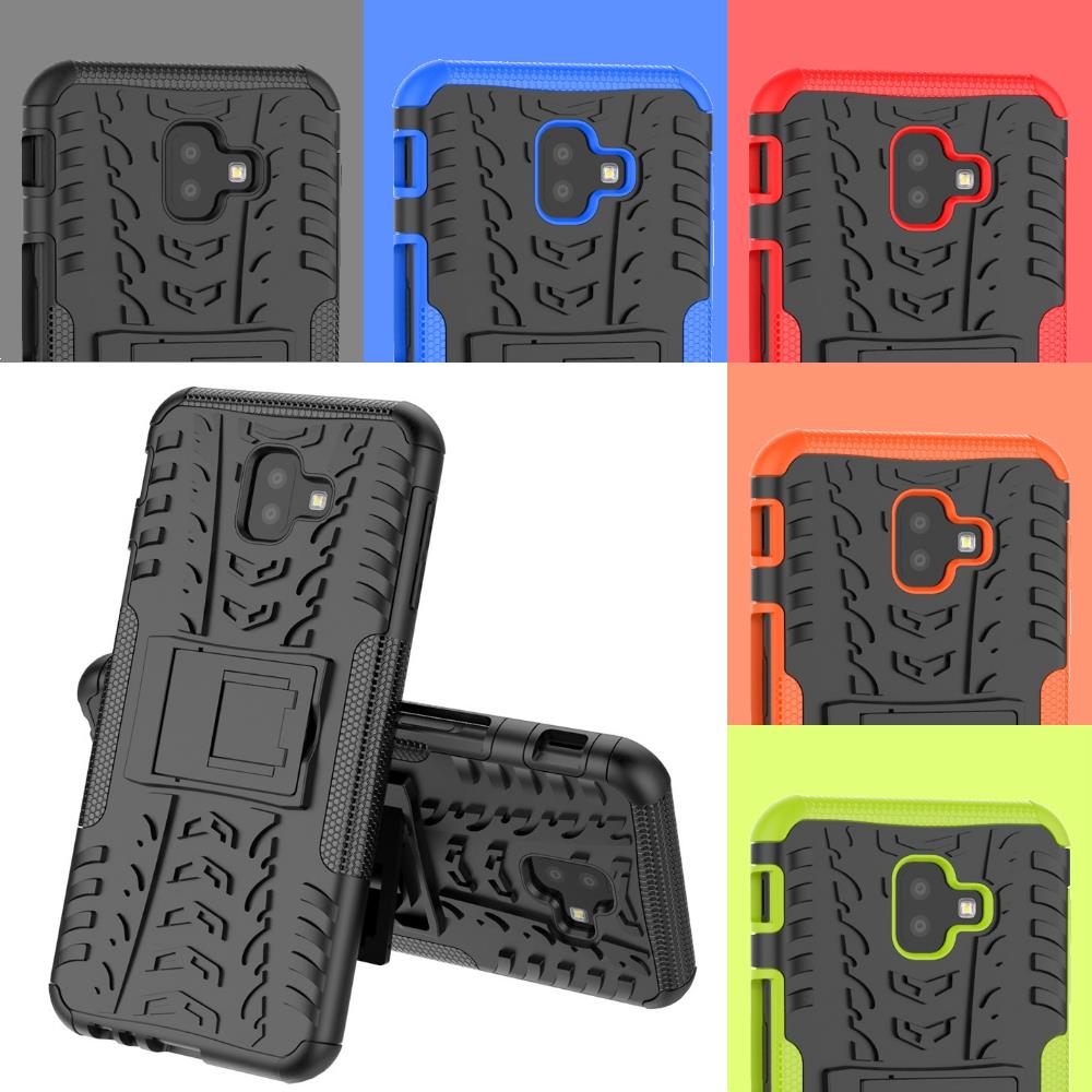 Outdoor Case Tire Rutschfest Kickstand Reifen Hülle für Samsung Galaxy J6+ 2018