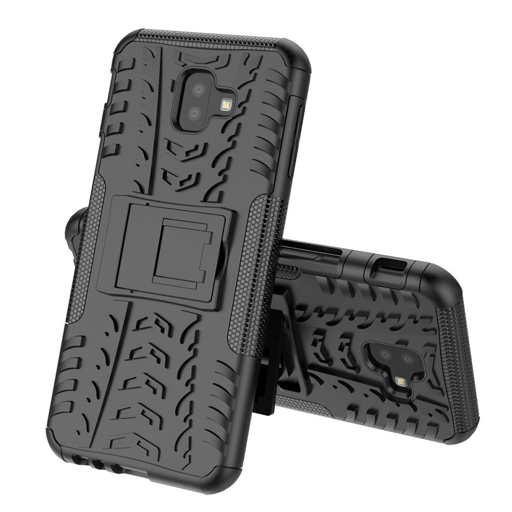 Outdoor Case Tire Rutschfest Kickstand Reifen Hülle für Samsung Galaxy J6+ 2018
