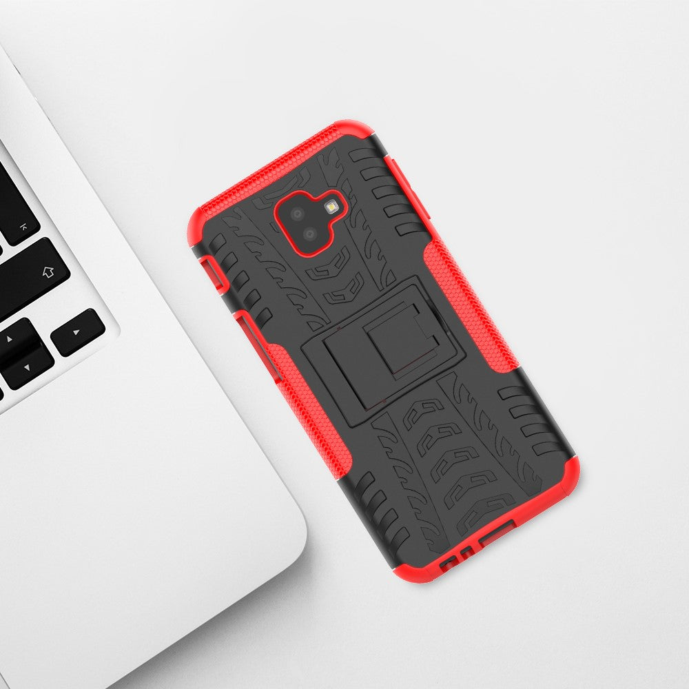 Outdoor Case Tire Rutschfest Kickstand Reifen Hülle für Samsung Galaxy J6+ 2018