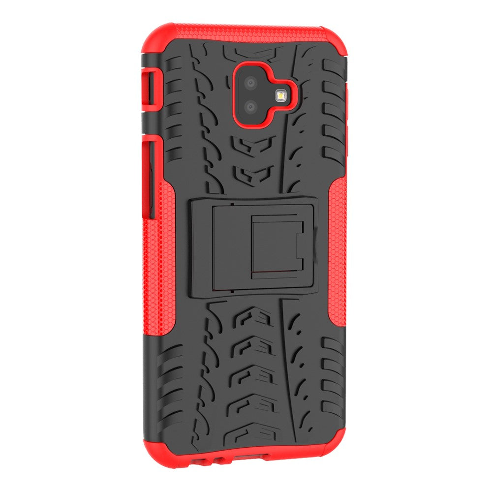 Outdoor Case Tire Rutschfest Kickstand Reifen Hülle für Samsung Galaxy J6+ 2018