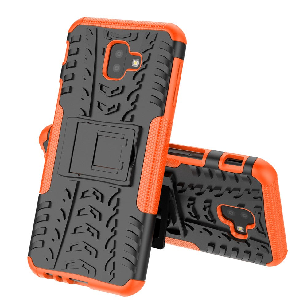 Outdoor Case Tire Rutschfest Kickstand Reifen Hülle für Samsung Galaxy J6+ 2018