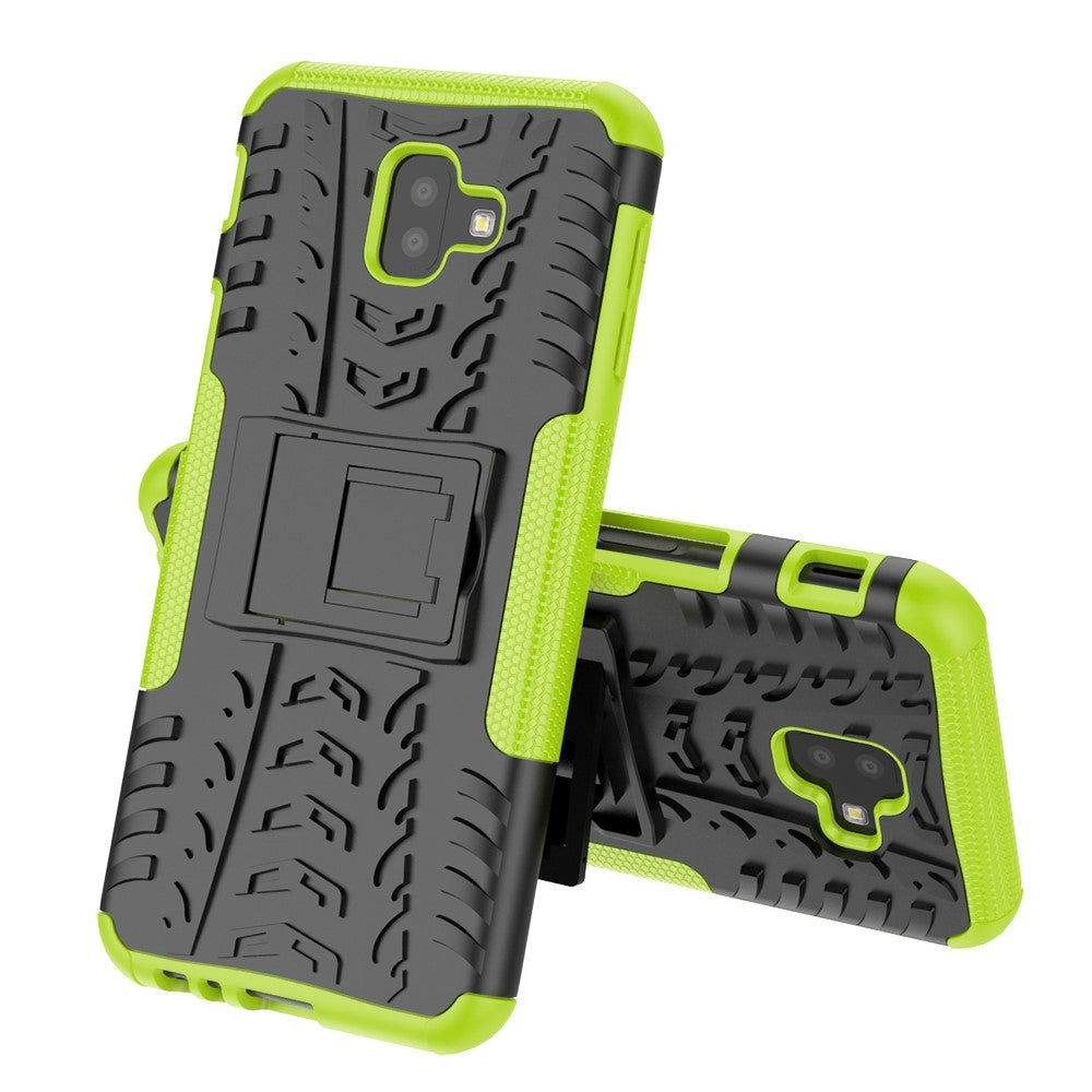Outdoor Case Tire Rutschfest Kickstand Reifen Hülle für Samsung Galaxy J6+ 2018