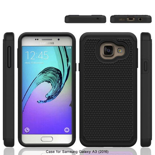 Outdoor Case für Samsung Galaxy A3 A310F (2016) Silikon Hybrid Football Grain