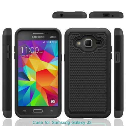 Samsung Galaxy J3 (2016) Outdoor Case Silikon Hybrid Football Grain Schutz Hülle