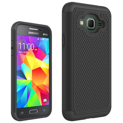 Samsung Galaxy J3 (2016) Outdoor Case Silikon Hybrid Football Grain Schutz Hülle