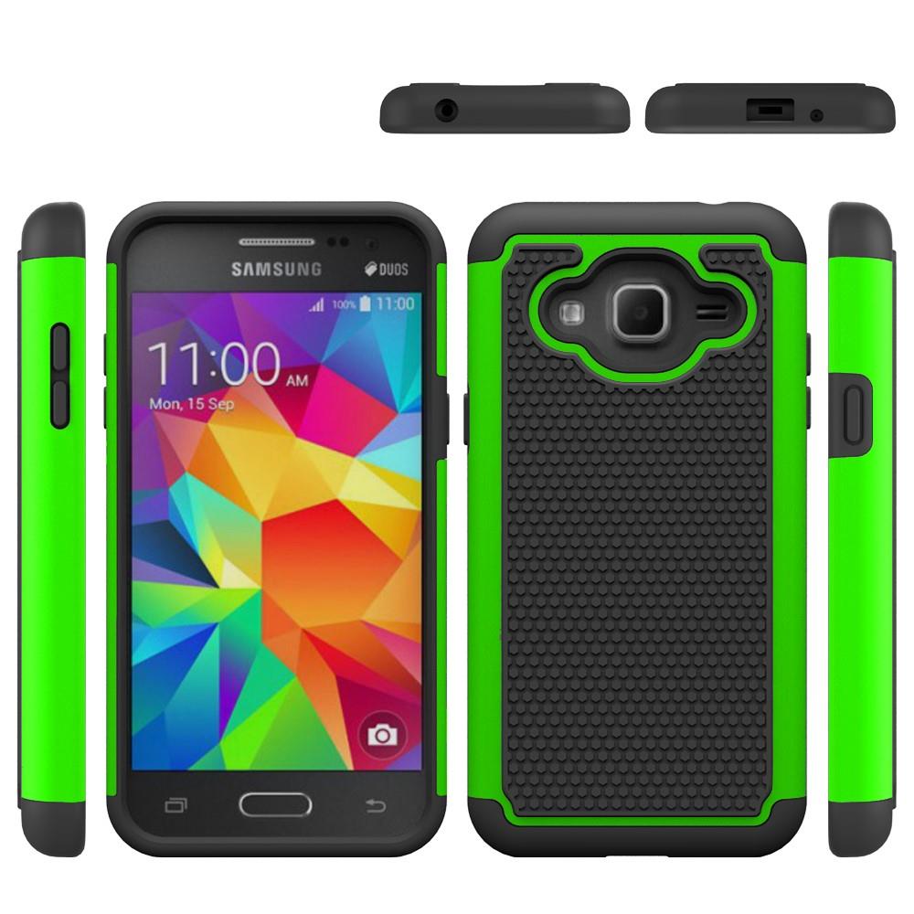 Samsung Galaxy J3 (2016) Outdoor Case Silikon Hybrid Football Grain Schutz Hülle