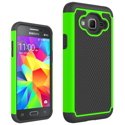 Samsung Galaxy J3 (2016) Outdoor Case Silikon Hybrid Football Grain Schutz Hülle