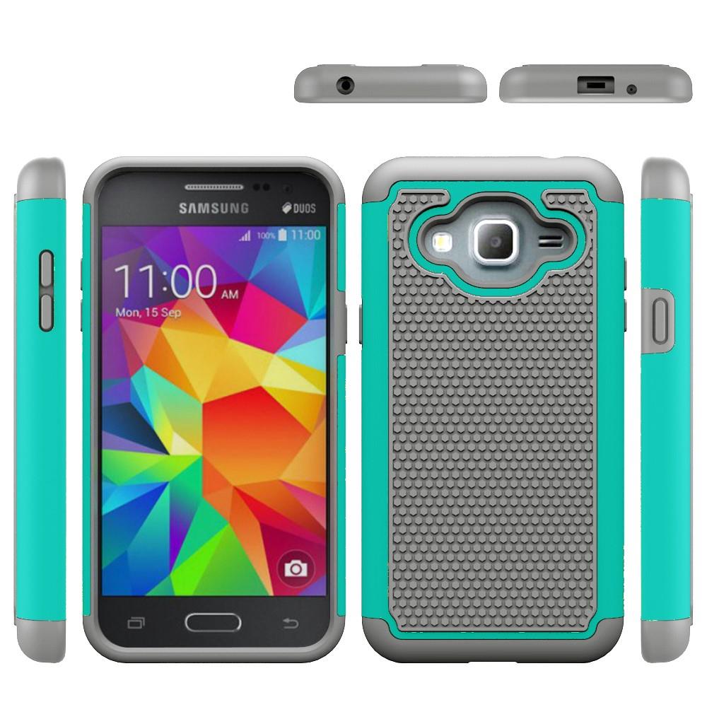 Samsung Galaxy J3 (2016) Outdoor Case Silikon Hybrid Football Grain Schutz Hülle