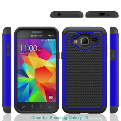 Samsung Galaxy J3 (2016) Outdoor Case Silikon Hybrid Football Grain Schutz Hülle