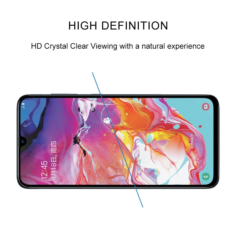 Schutzglas für SAMSUNG GALAXY A70 Full Cover Curved Tempered Glass Schutzfolie