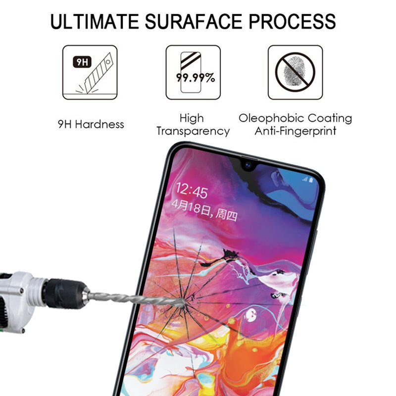 Schutzglas für SAMSUNG GALAXY A70 Full Cover Curved Tempered Glass Schutzfolie