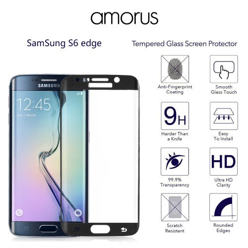 Samsung Galaxy S6 Edge G925 AMORUS Schutzglas Full Coverage Protector 9H
