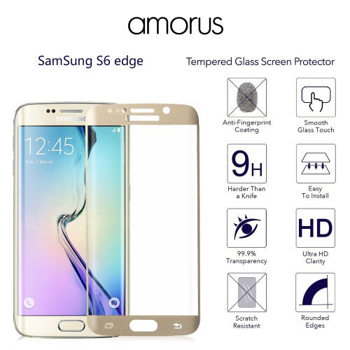 Samsung Galaxy S6 Edge G925 AMORUS Schutzglas Full Coverage Protector 9H