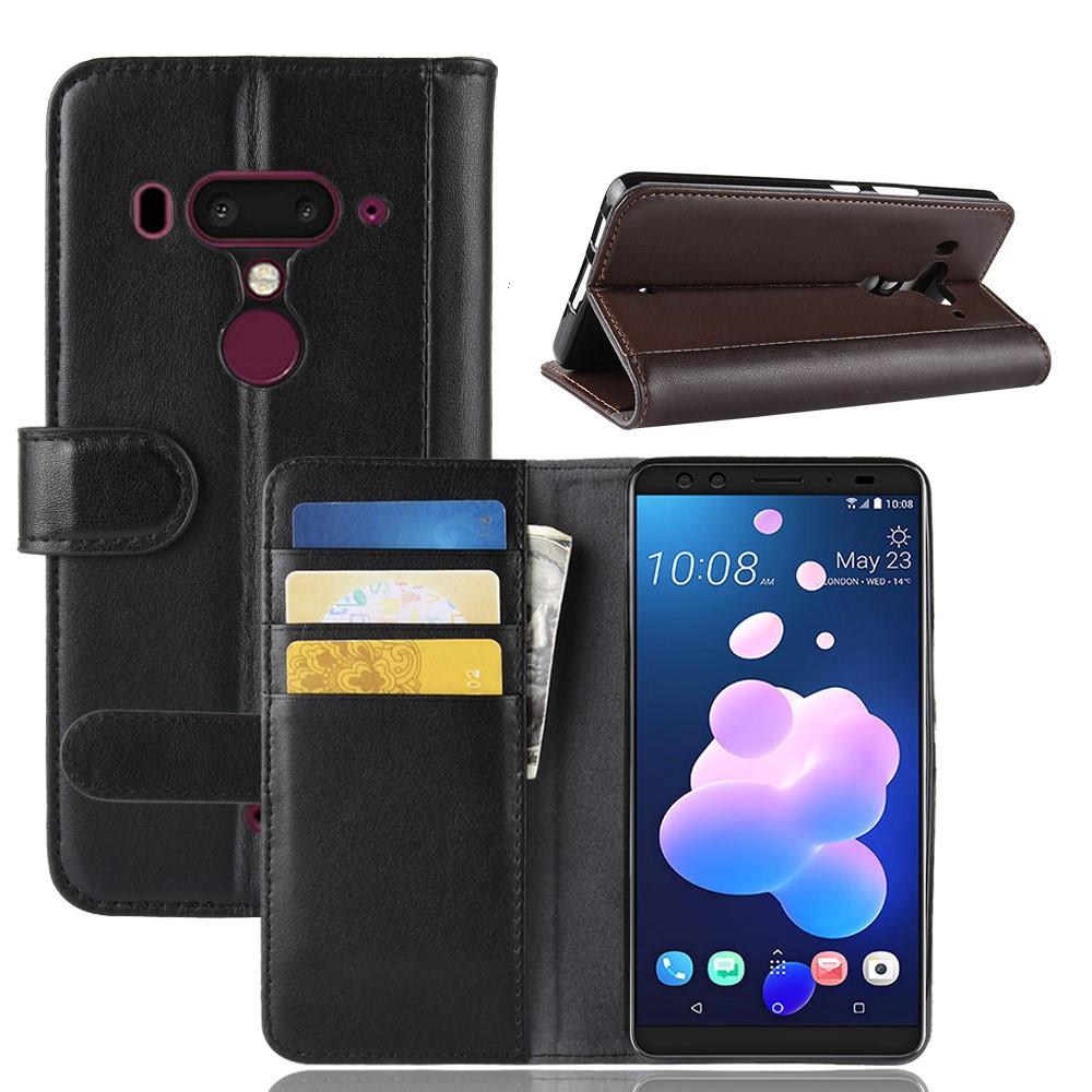 Wallet Case für HTC U12+ Echt Leder Innenfach