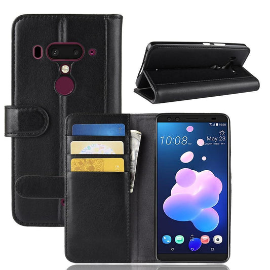 Wallet Case für HTC U12+ Echt Leder Innenfach