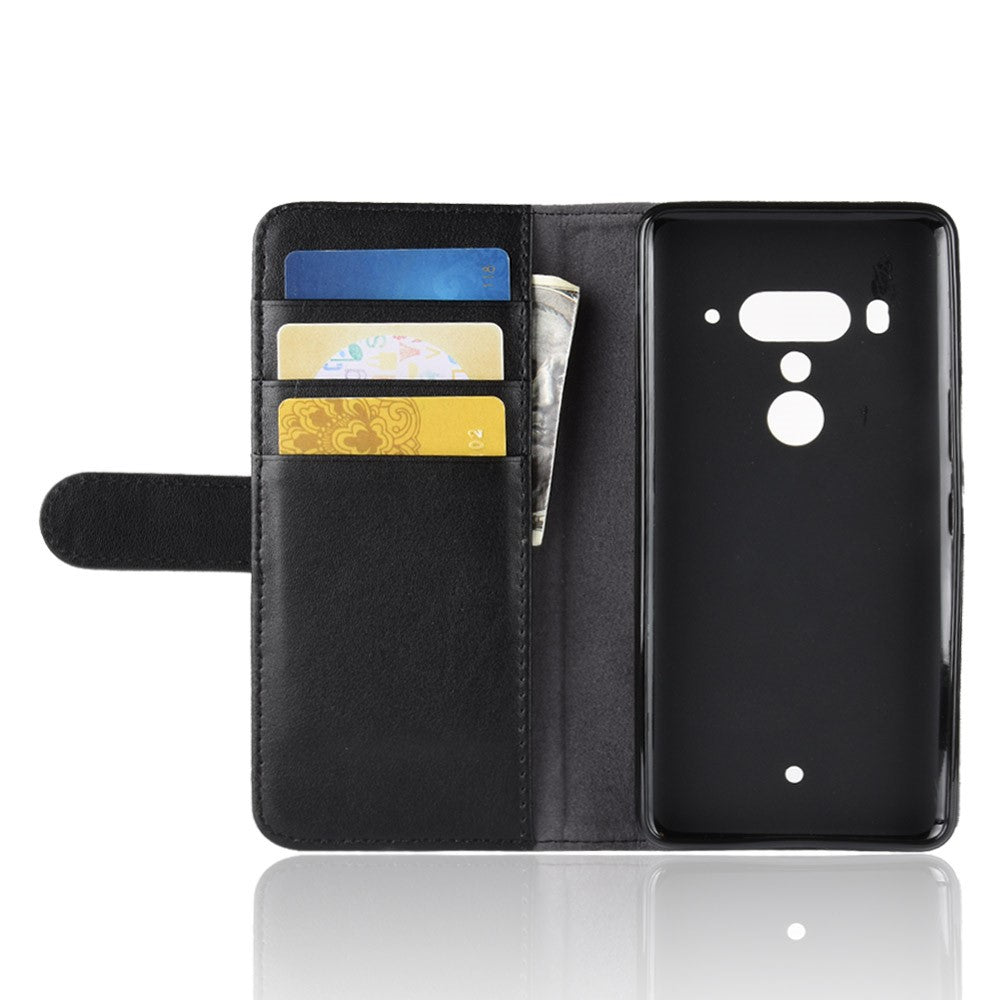 Wallet Case für HTC U12+ Echt Leder Innenfach