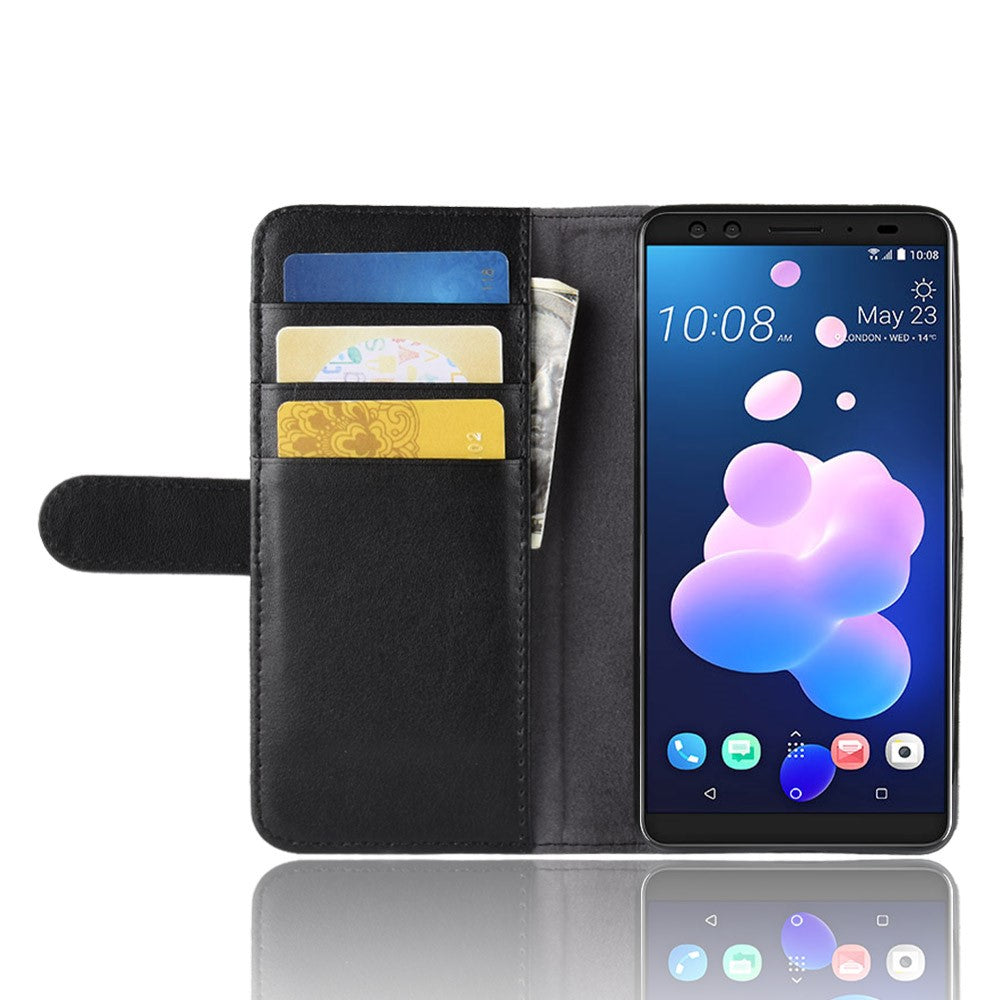 Wallet Case für HTC U12+ Echt Leder Innenfach