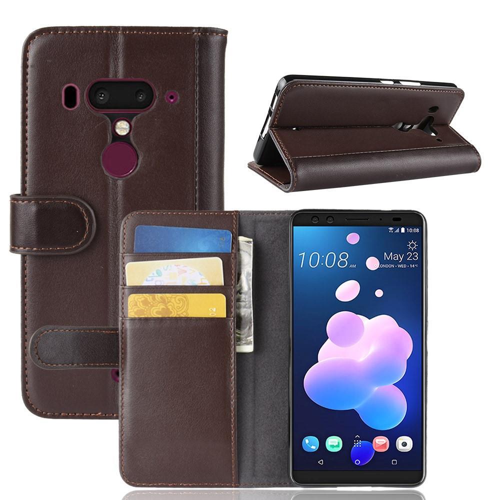 Wallet Case für HTC U12+ Echt Leder Innenfach
