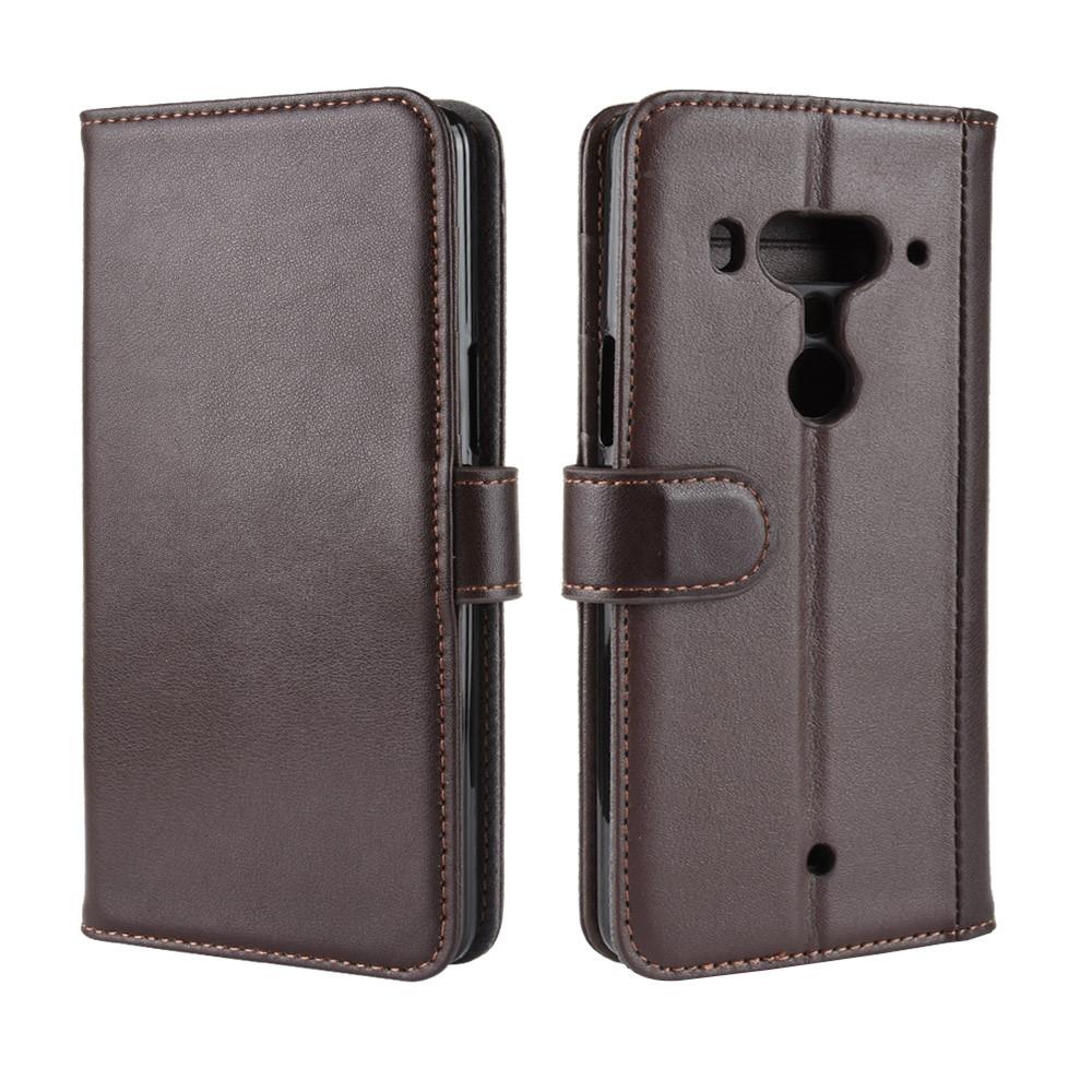 Wallet Case für HTC U12+ Echt Leder Innenfach