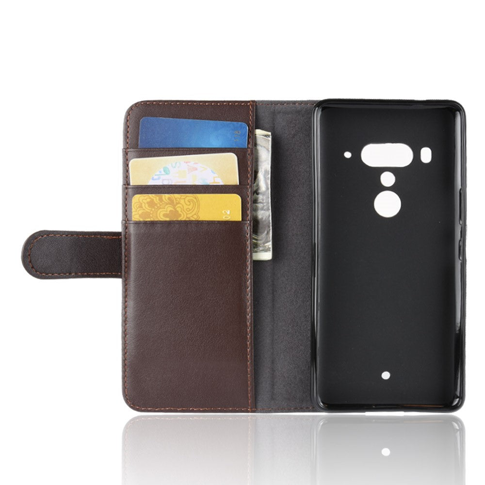 Wallet Case für HTC U12+ Echt Leder Innenfach