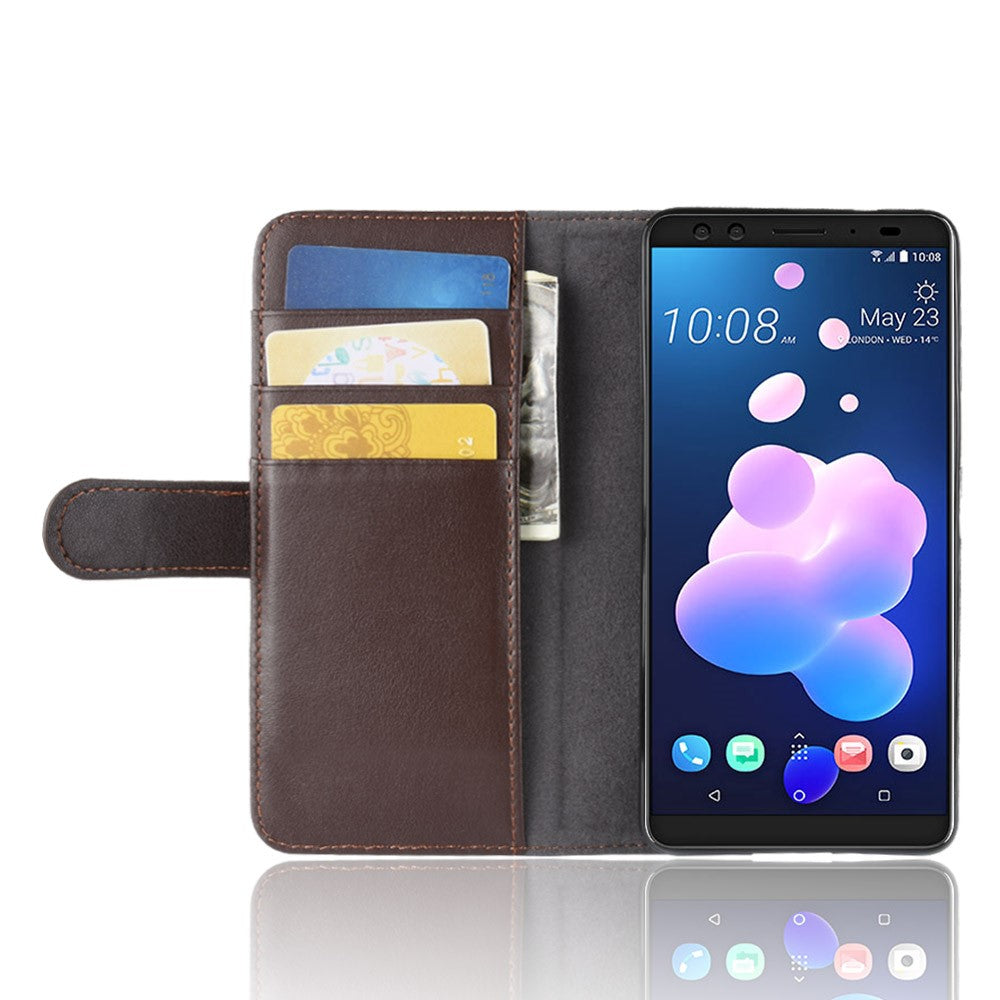 Wallet Case für HTC U12+ Echt Leder Innenfach