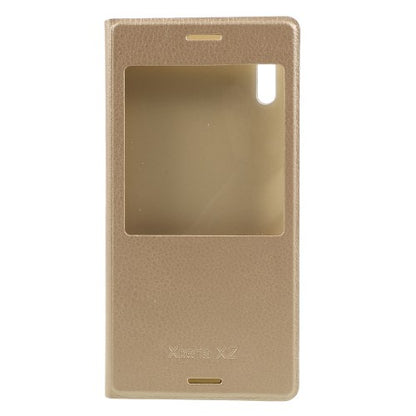 Wallet Case für Sony Xperia XZ XZs Window View Litchi Book Etui