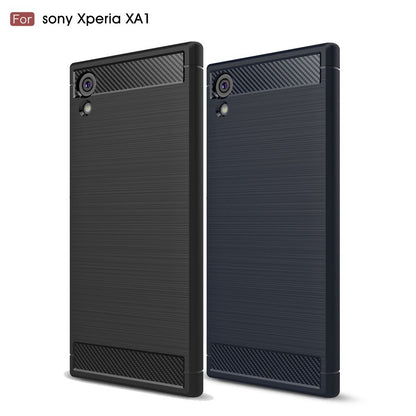 TPU Case für Sony Xperia XA1 Carbon Skin Brushed