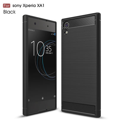 TPU Case für Sony Xperia XA1 Carbon Skin Brushed