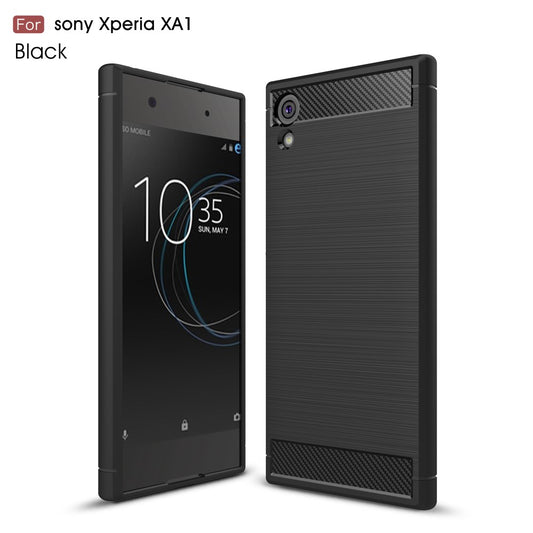 TPU Case für Sony Xperia XA1 Carbon Skin Brushed