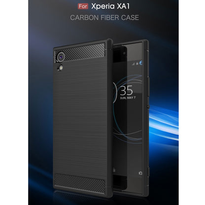 TPU Case für Sony Xperia XA1 Carbon Skin Brushed