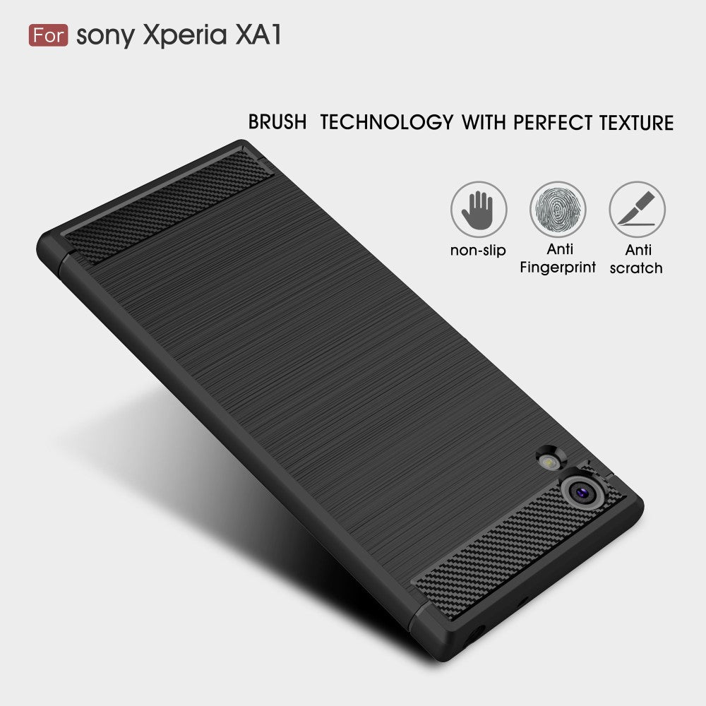 TPU Case für Sony Xperia XA1 Carbon Skin Brushed