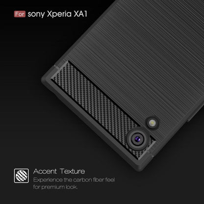 TPU Case für Sony Xperia XA1 Carbon Skin Brushed