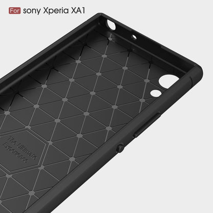 TPU Case für Sony Xperia XA1 Carbon Skin Brushed