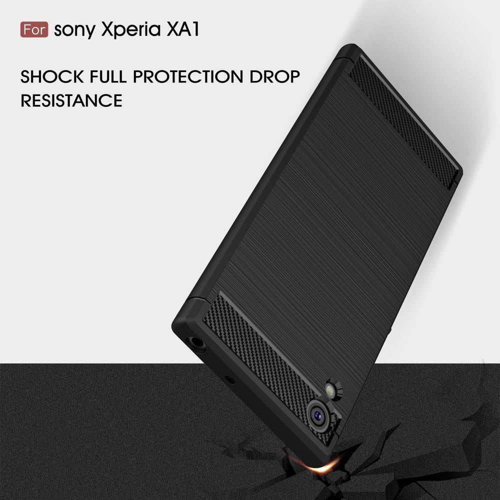 TPU Case für Sony Xperia XA1 Carbon Skin Brushed